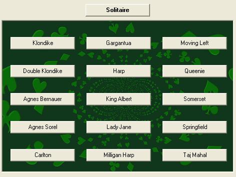 List of Games in Solitaire Wizard